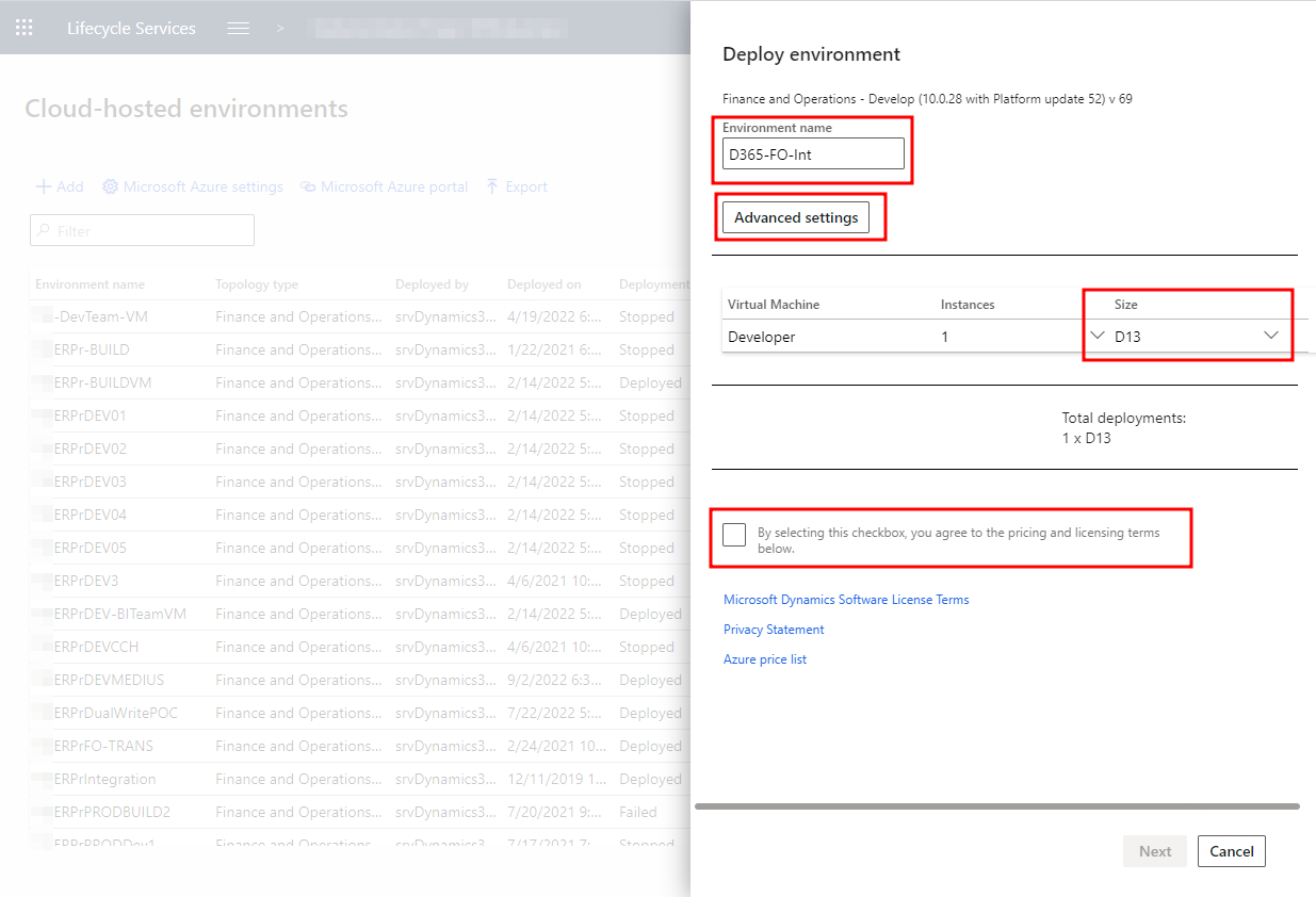 env parameters