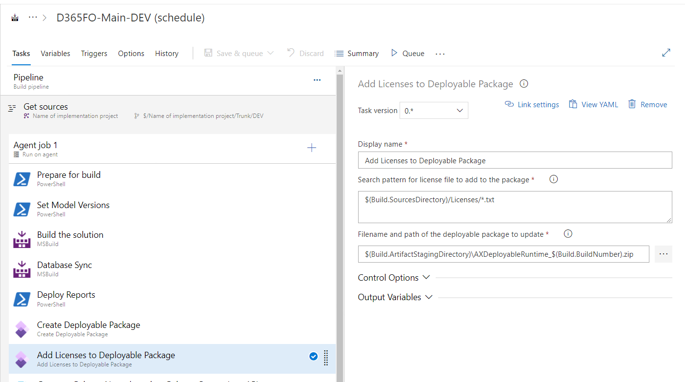 Add Licenses to Deployable Package