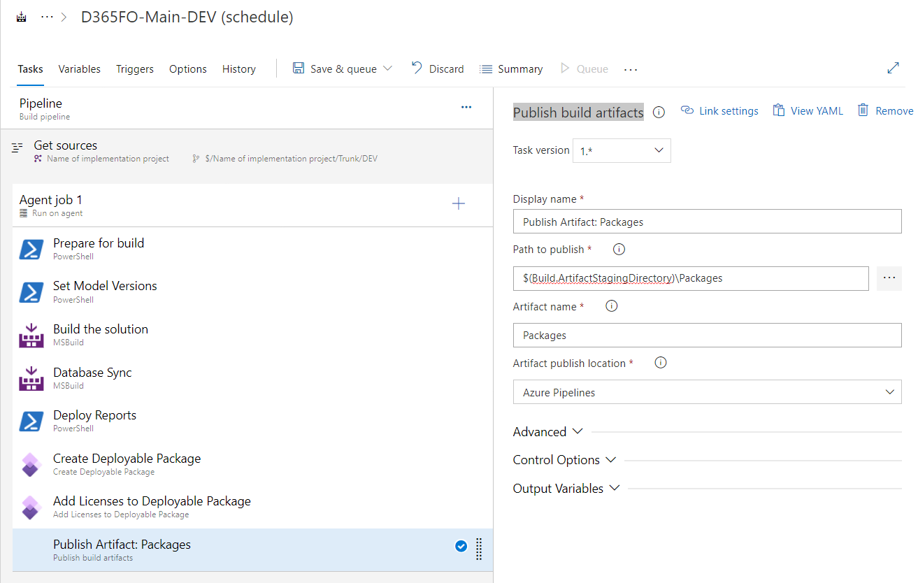 Publish build artifacts