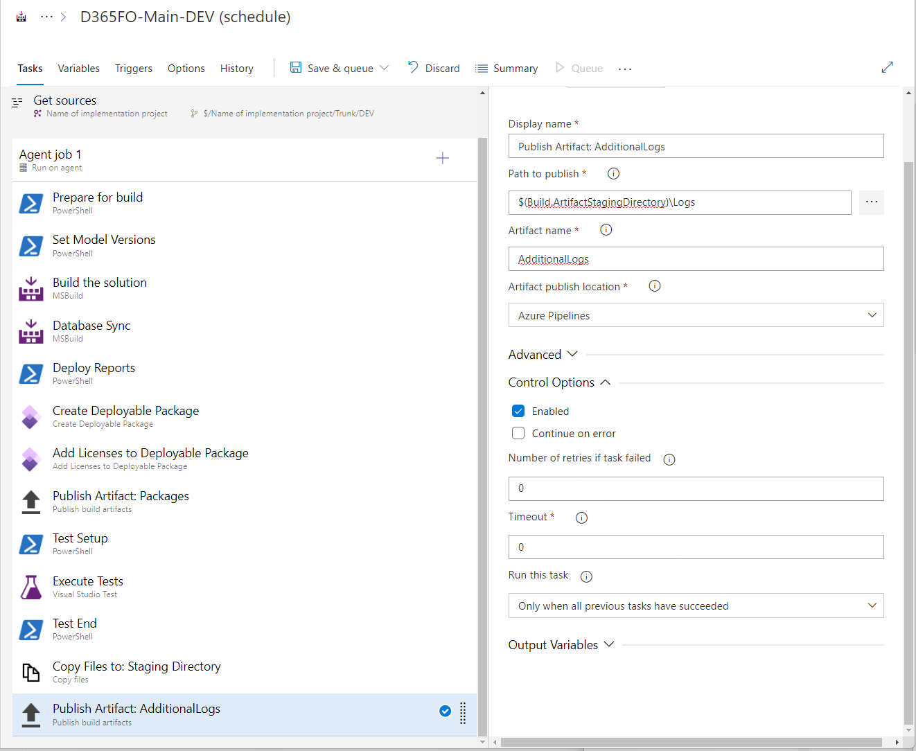 Copy Files to: Staging Directory