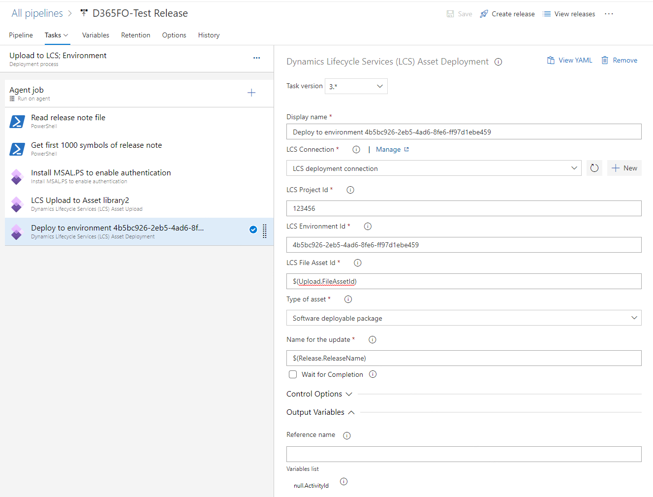 Deploy to environment