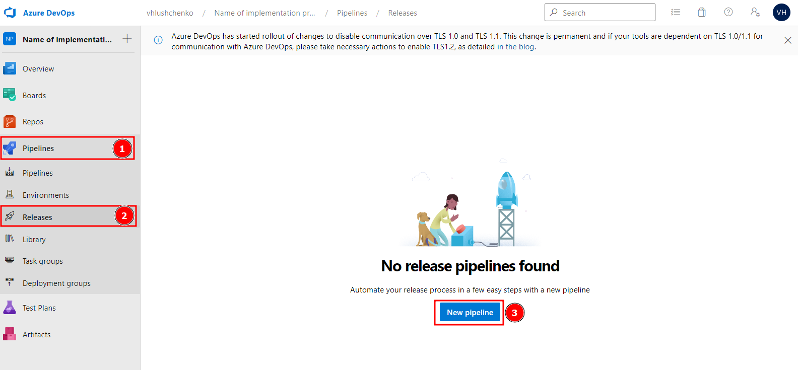 Create new release pipeline