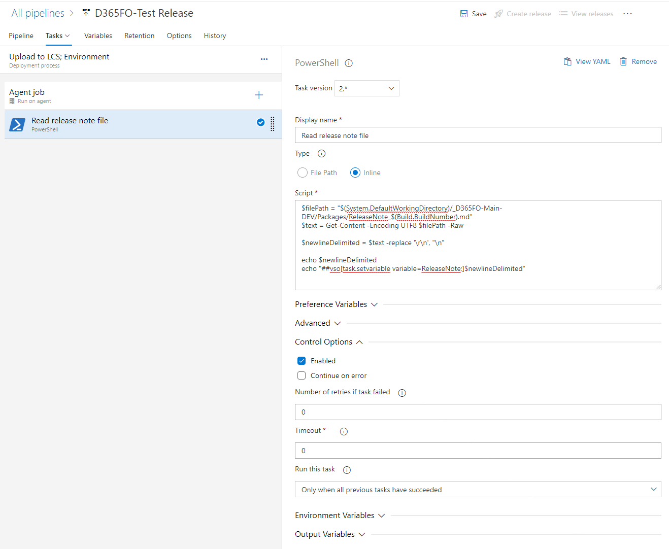 Read release note file