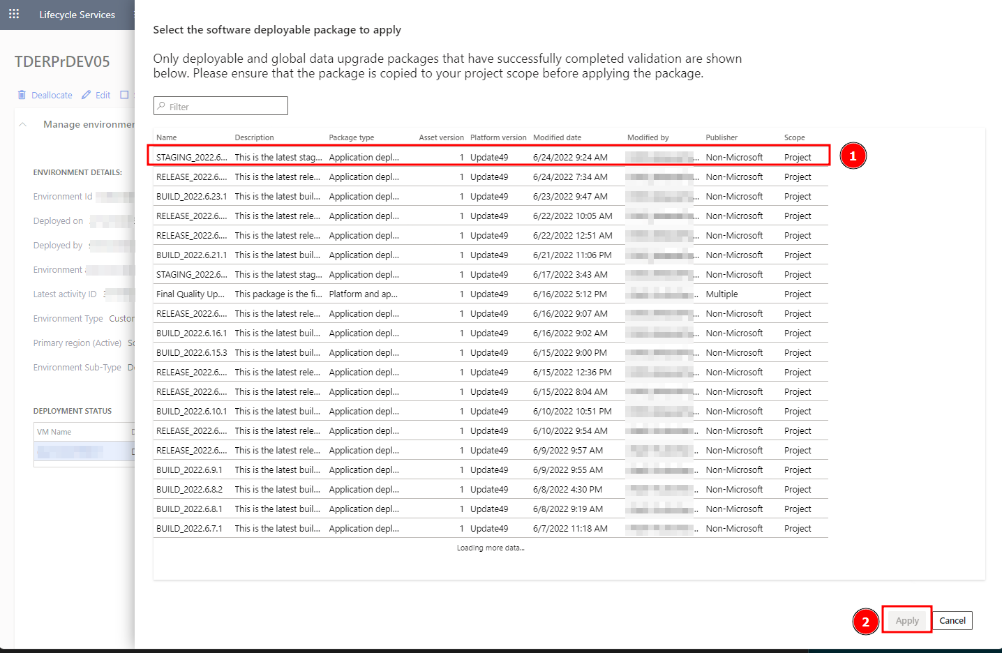Apply package to the environment2